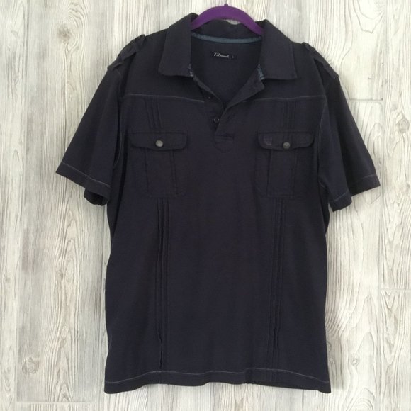 7 Diamonds Other - 7 Diamonds Blue Embroidered Polo Shirt